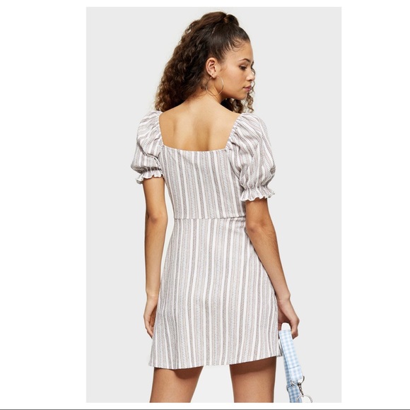 NEW TOPSHOP TEXTURED STRIPE MINI DRESS - Picture 6 of 8